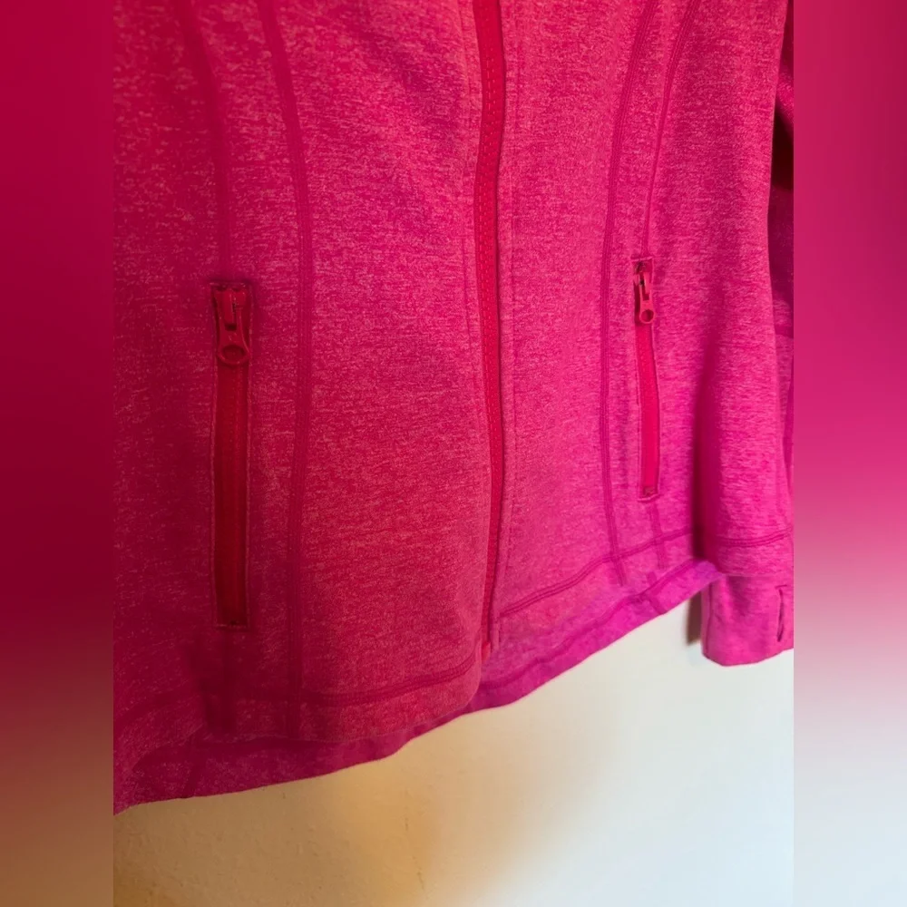 Lululemon Define Jacket Full Zip Heathered Bright Pink Size 10 EUC - Picture 7 of 9
